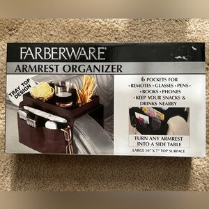 NIB Farberware Black Armrest Storage Caddy